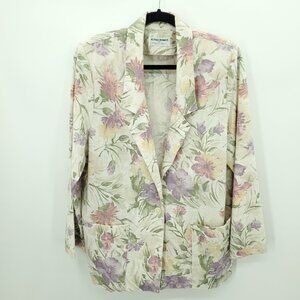 VTG Alfred Dunner Floral Print Lightweight Relaxed Fit Blazer 12/L